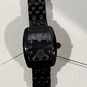 Michele Black Stainless Steel Watch